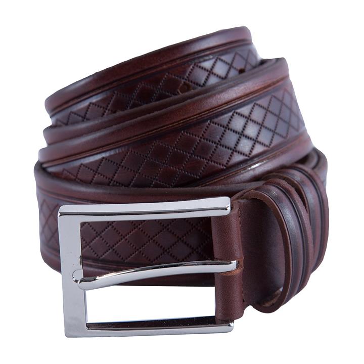 کمربند طرح دار رویال چرم کدM44-Brown